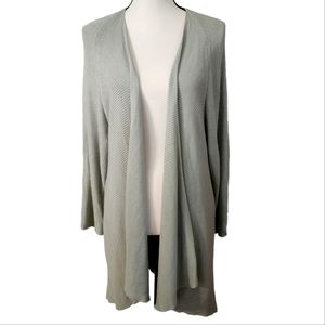 Chico's Long Open Front Pale Green Cardigan Size 3